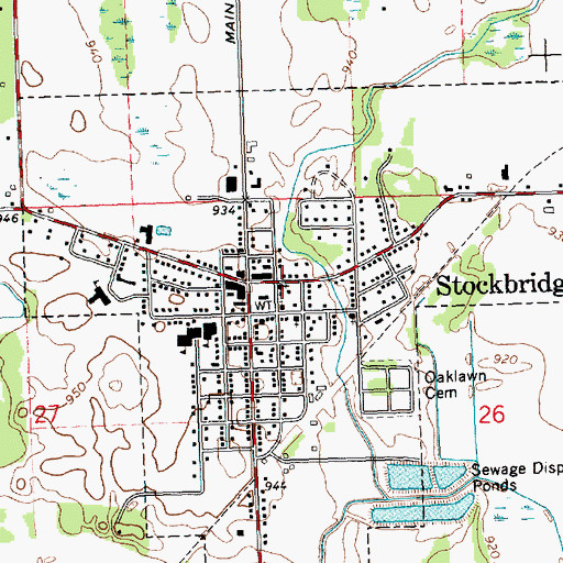 Topographic Map of First Presbyterian Church, MI