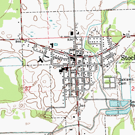 Topographic Map of Stockbridge Police Department, MI