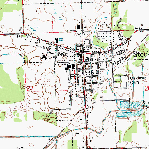 Topographic Map of Stockbridge Fire Department, MI