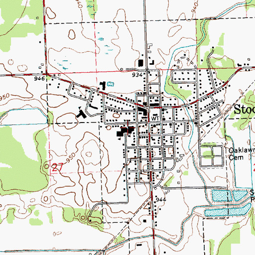 Topographic Map of Stockbridge Middle School, MI
