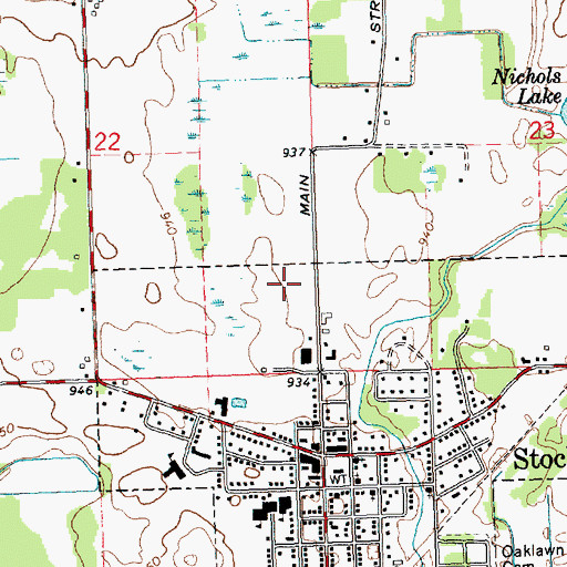 Topographic Map of Stockbridge High School, MI