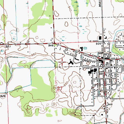 Topographic Map of Heritage School, MI