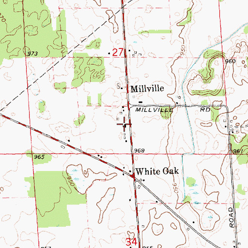 Topographic Map of Millville United Methodist Church, MI