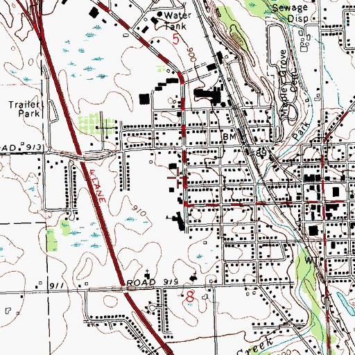 Topographic Map of New Life Community Church, MI