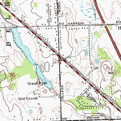 Topographic Map of Church of Christ, MI