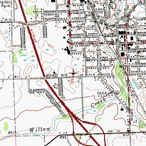 Topographic Map of Saint Augustine of Canterbury Church, MI