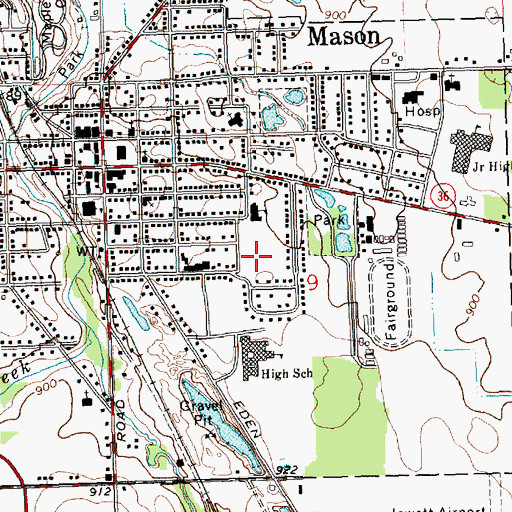 Topographic Map of Mason Assemblies of God Church, MI