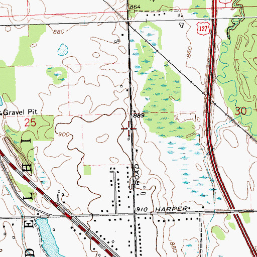 Topographic Map of Jehovah's Witnesses, MI