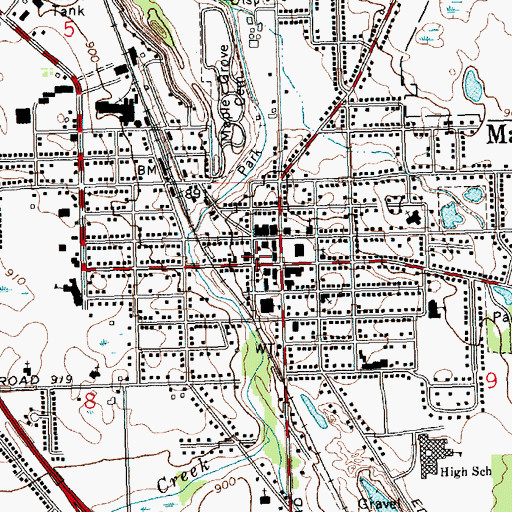 Topographic Map of Mason Post Office, MI