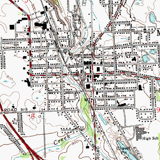 Topographic Map of Mason Police Department, MI