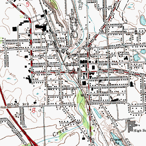 Topographic Map of Mason Fire Department, MI