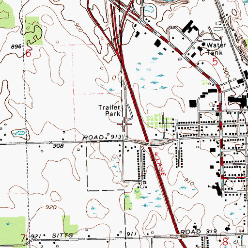 Topographic Map of Sycamore Village Mobile Home Park, MI