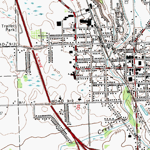 Topographic Map of Cedar Street Elementary School, MI