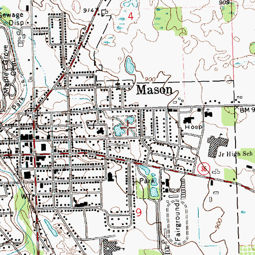 Topographic Map of Laylin Park, MI