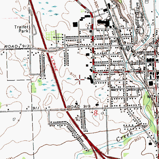 Topographic Map of Bicentennial Park, MI