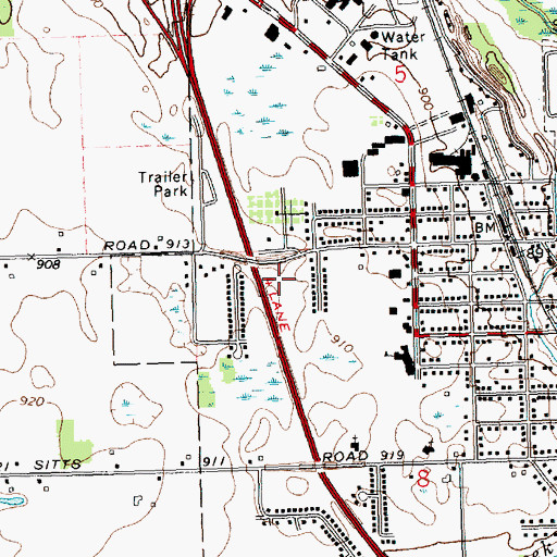 Topographic Map of Hayes Park, MI