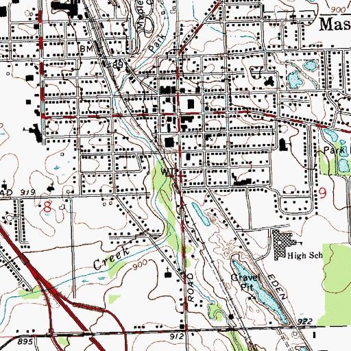 Topographic Map of Griffin Park, MI
