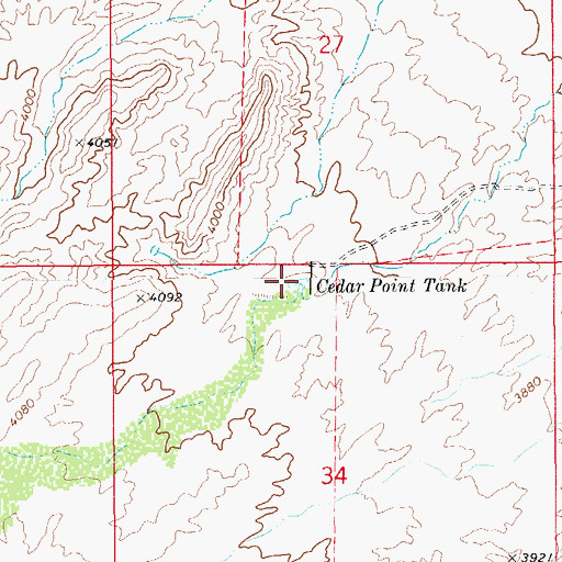 Topographic Map of Cedar Point Tank, AZ