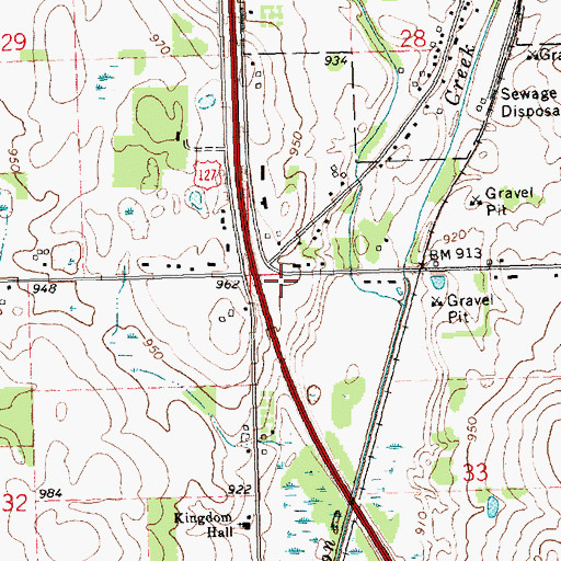 Topographic Map of Grand River Community Church, MI
