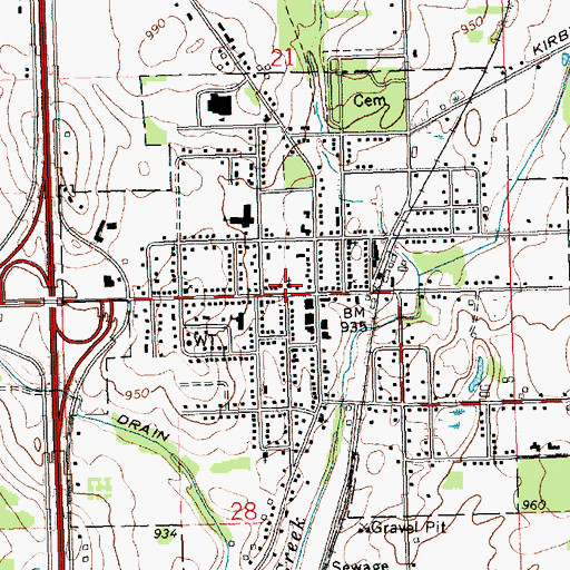 Topographic Map of Congregational United Church, MI