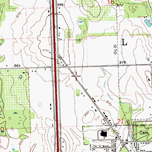 Topographic Map of Faith Assembly of God Church, MI