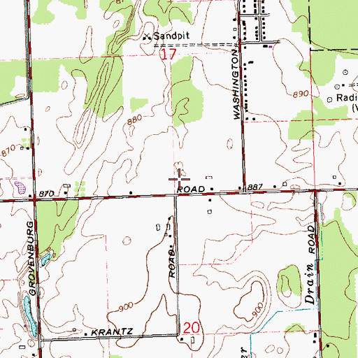 Topographic Map of Messiah Lutheran Church, MI