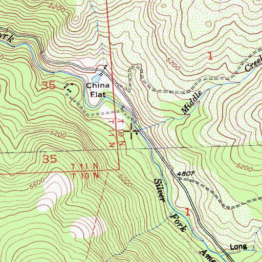 Topographic Map of Middle Creek, CA