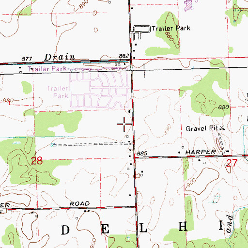 Topographic Map of Jehovah's Witnesses, MI