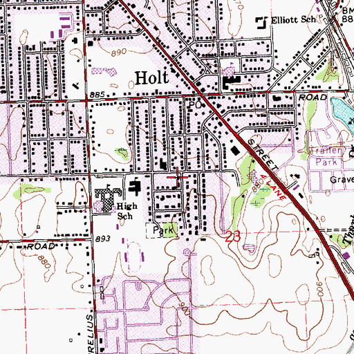 Topographic Map of Jesus of Nazareth Church, MI