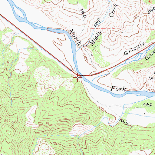 Topographic Map of Middle Creek, CA