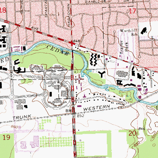 Topographic Map of University Reformed Church, MI
