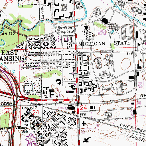 Topographic Map of University Lutheran Church, MI