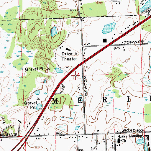 Topographic Map of Jehovah's Witnesses, MI