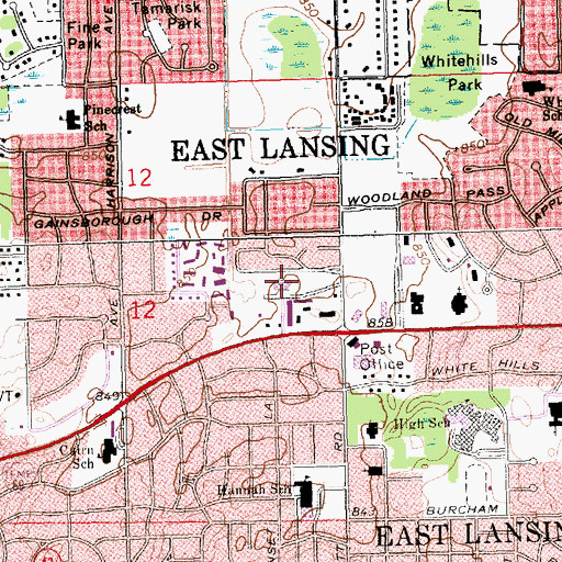 Topographic Map of Eastminster Presbyterian Church, MI