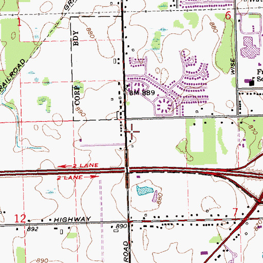 Topographic Map of Berean Baptist Church, MI