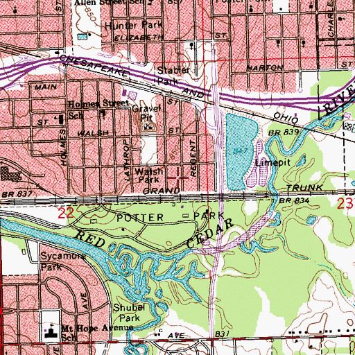 Topographic Map of Morning Star Church of God, MI
