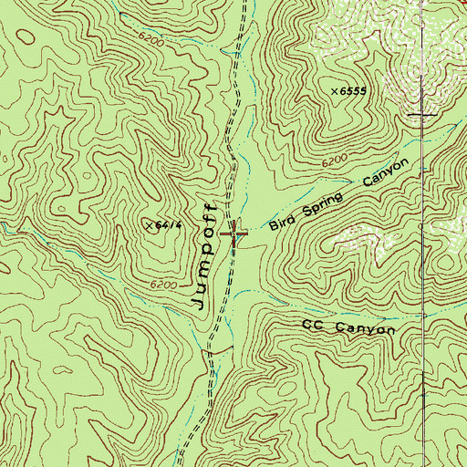 Topographic Map of Bird Spring Canyon, AZ