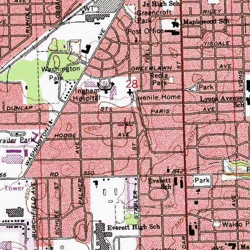 Topographic Map of New Testament Assemblies Church, MI