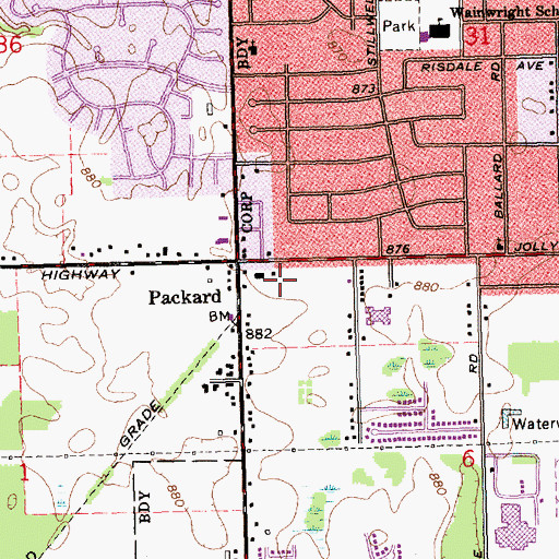 Topographic Map of Eliezer Temple Church, MI