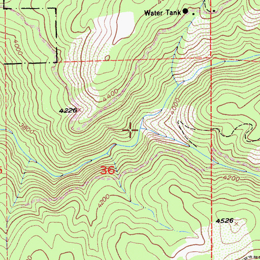 Topographic Map of Middle Dry Creek, CA