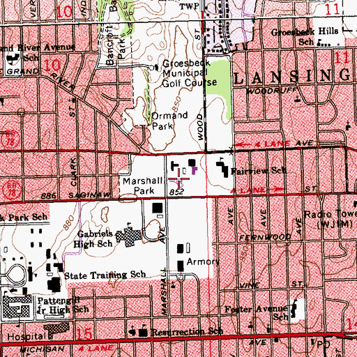 Topographic Map of Holy Trinity Greek Orthodox Church, MI
