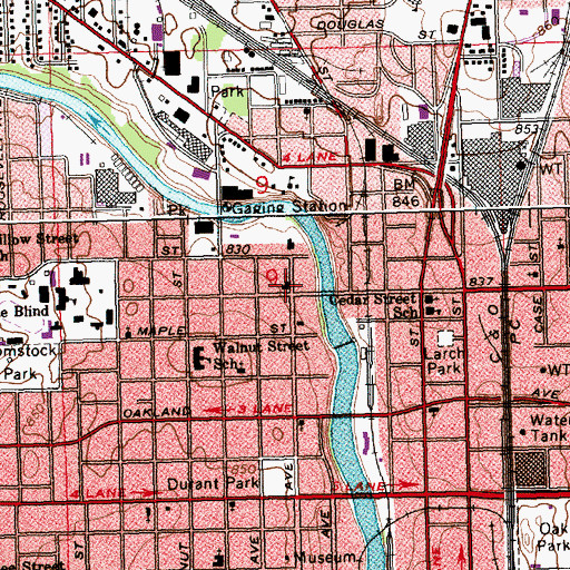 Topographic Map of North Presbyterian Church, MI
