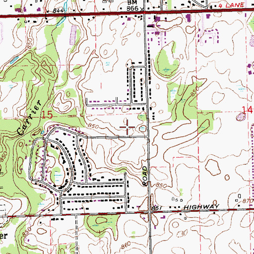 Topographic Map of Mount Hope Church, MI