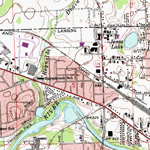 Topographic Map of Lighthouse Chapel, MI