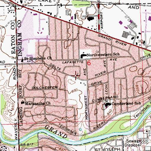 Topographic Map of Immanuel Community Reformed Church, MI