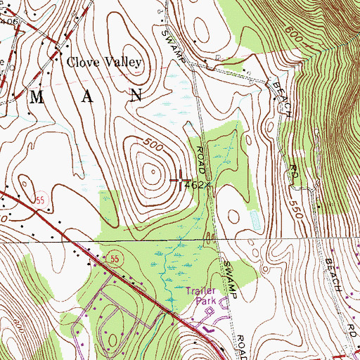 Topographic Map of Clove Hill Farm, NY