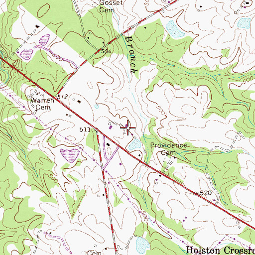 Topographic Map of Amick Farms, SC