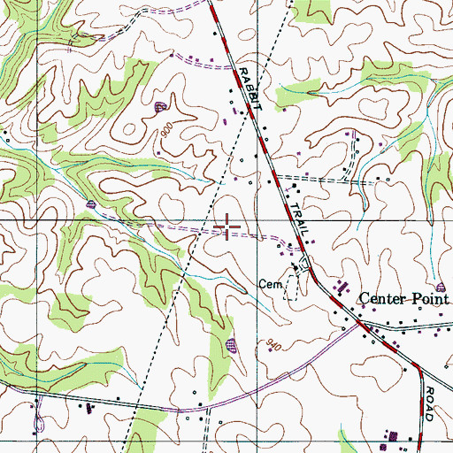Topographic Map of Rabbit Trail Poultry Farm, TN