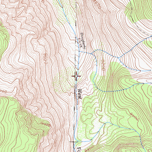 Topographic Map of Middle Fork Dougherty Creek, CA