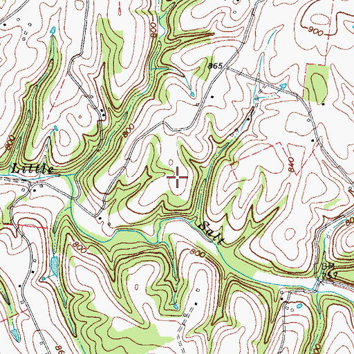 Topographic Map of Little Creek Farms, TN